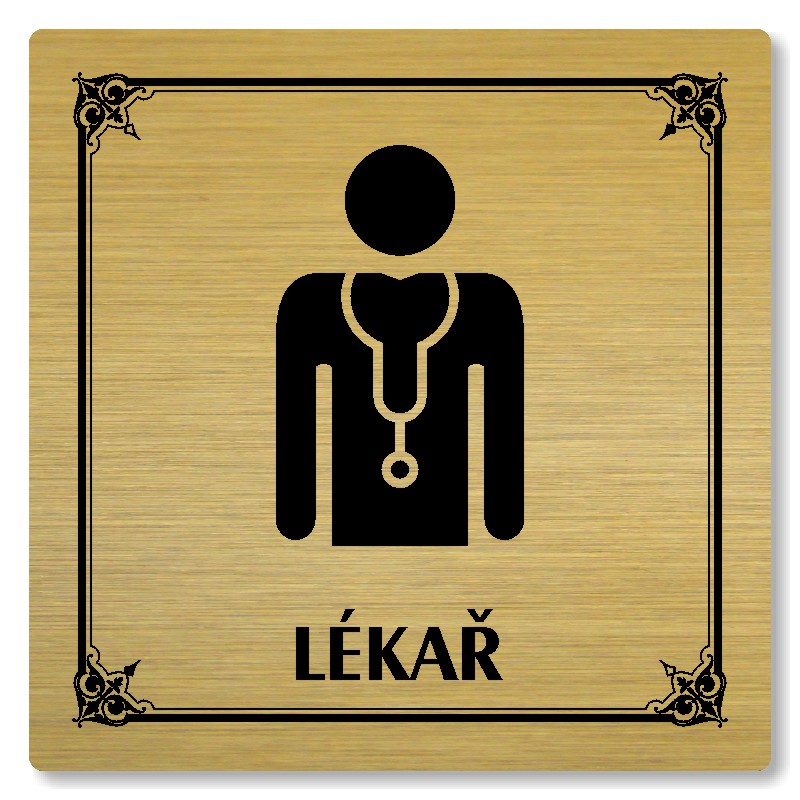 Lékař, 118x118mm, zlatá, Nebraska